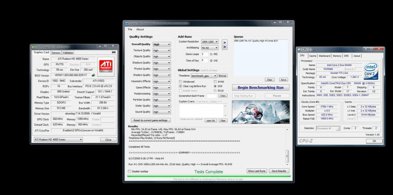[20/06/2008] HD-4850-Crossfire: Crysis in 1.920x1.200 (Bild: Anandtech-Forum)