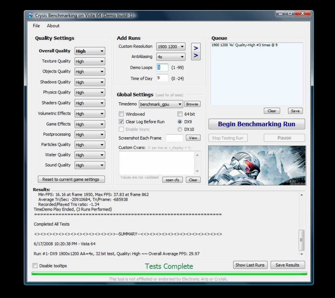 [20/06/2008] HD-4850-Crossfire: Crysis in 1.920x1.200 mit 4xAA (Bild: Anandtech-Forum)