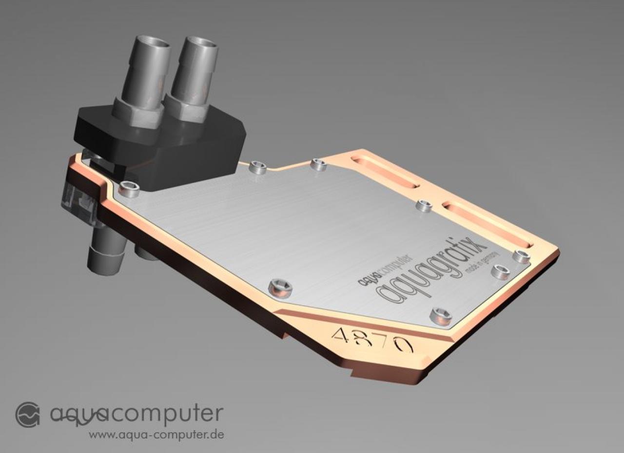 [27/06/2008] Die erste Preview des Aquagratix HD 4870 (Bild: Aqua-Computer)