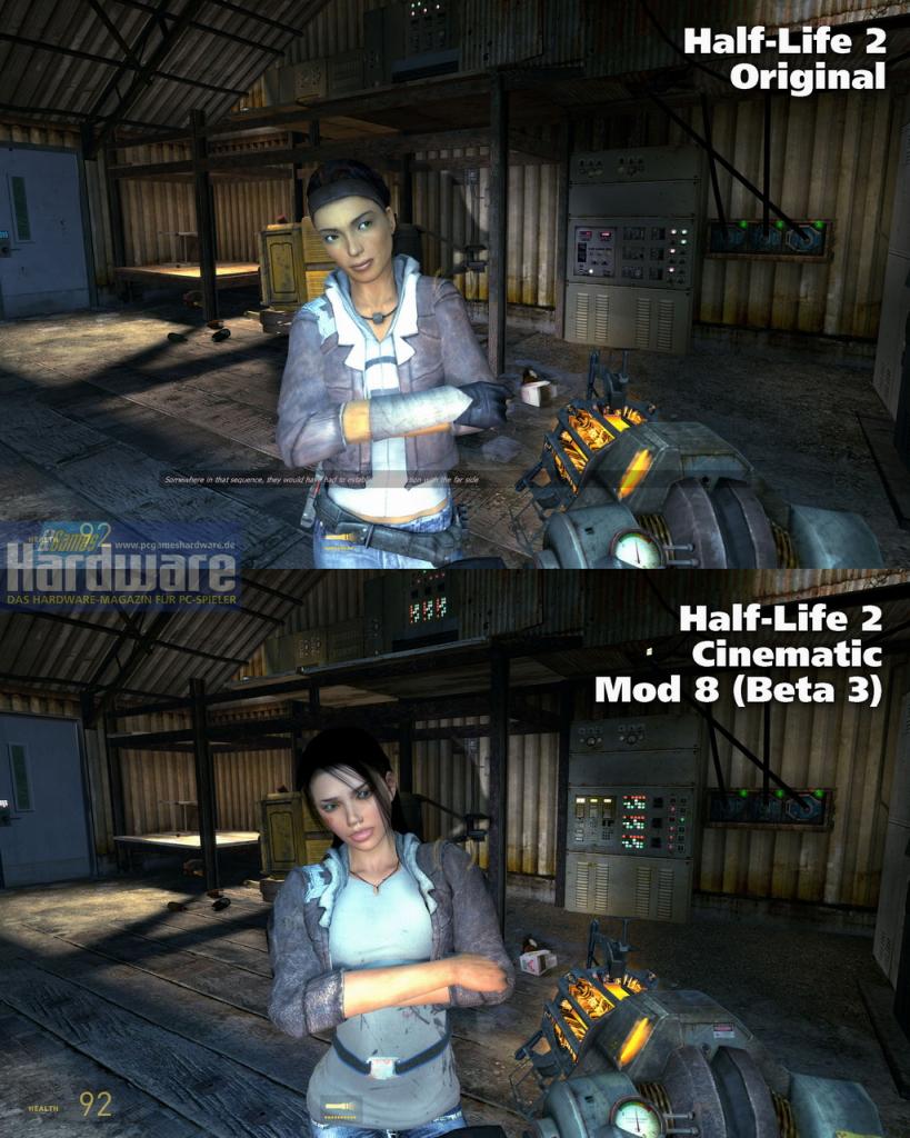 [08/06/2008] In unserer Bildergalerie vergleichen wir Half-Life 2 im Original mit dem Fakefactory Cinematic Mod 8 (Beta 3). Achten Sie auf die Unterschiede bei den Texturen.