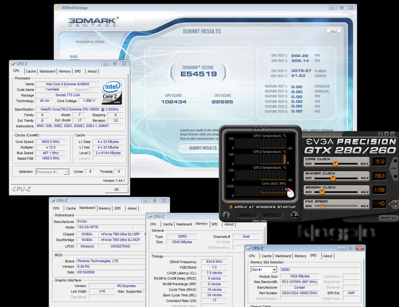 [16/06/2008] GTX 280 3-Way-SLI: Entry-Werte mit LN2 (Bild: Kingpin)