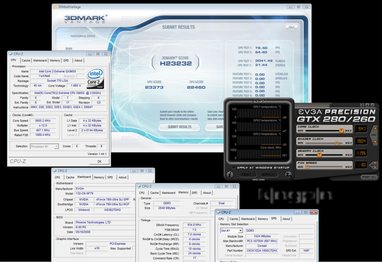 [16/06/2008] GTX 280 3-Way-SLI: High-Werte mit LN2 (Bild: Kingpin)