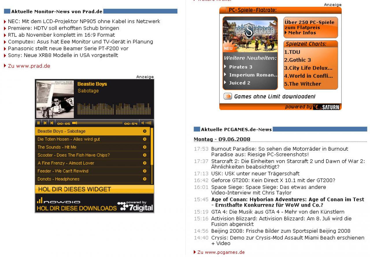 [09/06/2008] Nowdio-Musik-Widget nun auf PCGH.de - hören Sie kostenlos in die PCGH-Top-10 rein.