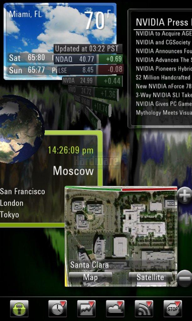 [02/06/2008] Nvidia Tegra 600: 3D-Benutzeroberfläche, basierend auf Windows Mobile (Bild: Nvidia)