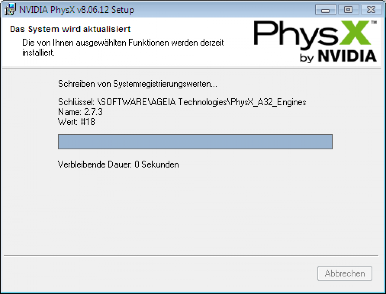 [21/06/2008] Installation des Physx-Treibers