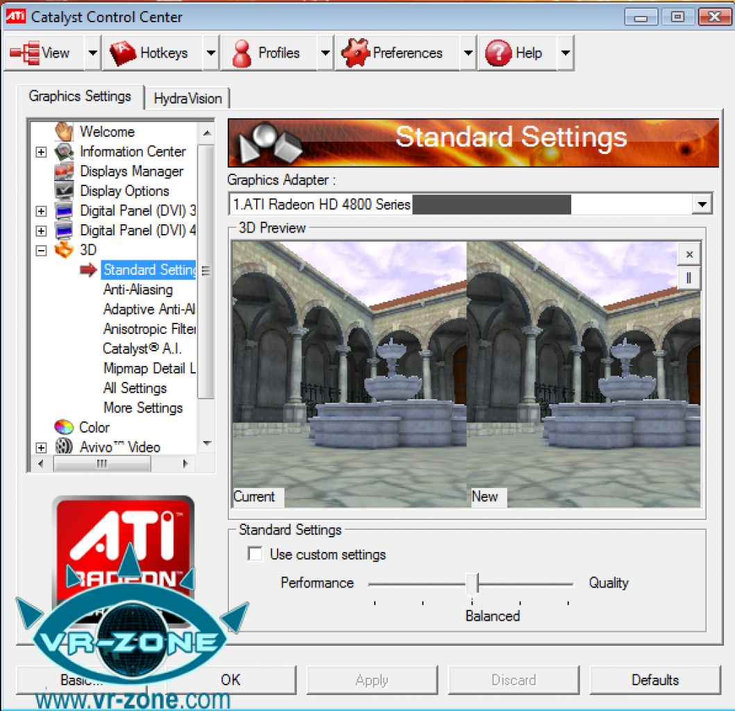 [03/06/2008] HD 4850: Die Settings laufen offenbar (Bild: VR-Zone)