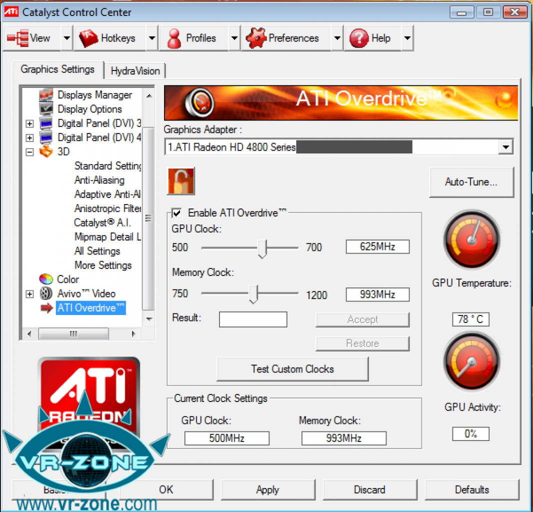 [03/06/2008] HD 4850: 78° C - idle oder load? (Bild: VR-Zone)