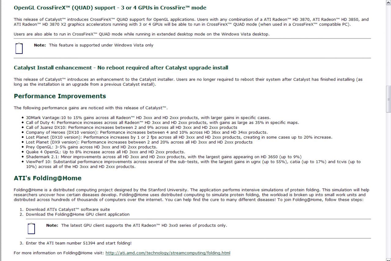 [25/06/2008] Catalyst 8.6 WHQL: die Release-Notes (Bild: PCGH)