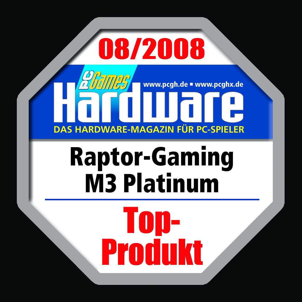 [25/06/2008] Die Raptor-Gaming M3 Platinum konnte überzeugen. (Bild: PCGH)
