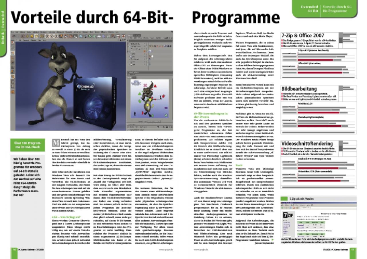 [02/06/2008] Über 100 Anwendungen im x64-Check (Bild: PCGH)