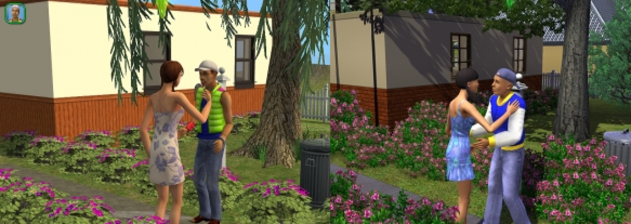 [02/06/2008] Die Sims 3: Alt gegen Neu: Der Schatten macht's - in Die Sims 3 gerade am Haus gut erkennbar (Bild: snootysims.com)