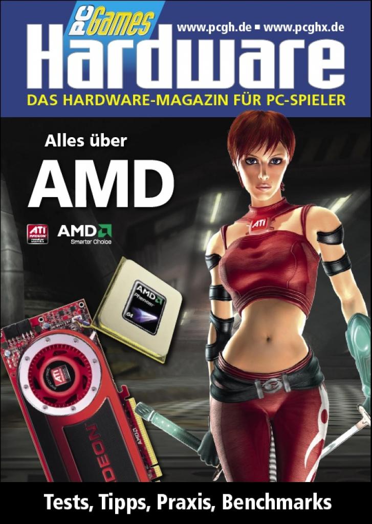 [24/07/2008] Cover des Premium-Hefts - neben der regulären Extended-Ausgabe liegt ein Din A4-Booklet mit 32 Sonderseiten über AMD in der Silbertüte. (Bild: PCGH)