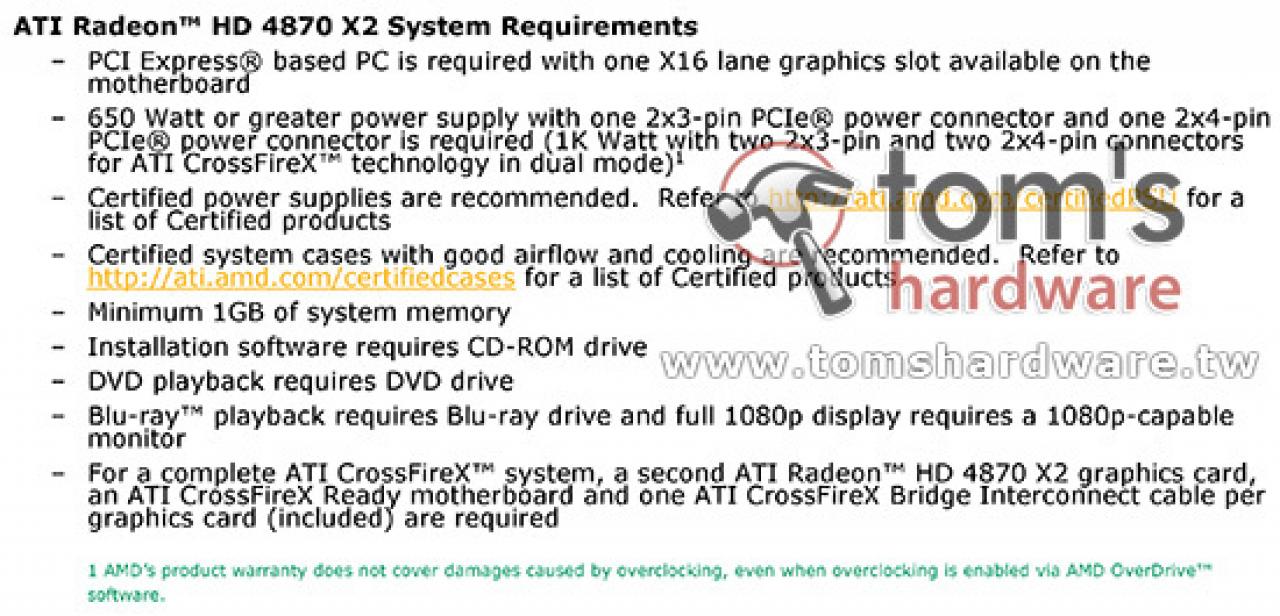 [11/07/2008] AMD Radeon HD 4870 X2: Präsentationsfolien mit Details zum neuen Flaggschiff von AMD. (Bild: Toms Hardware)
