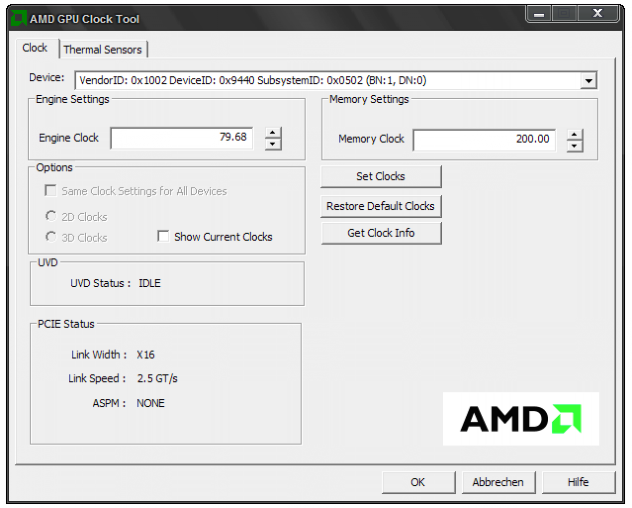 [28/07/2008] Per AMD GPU Clock Tool ist Under- und Overclocking möglich
