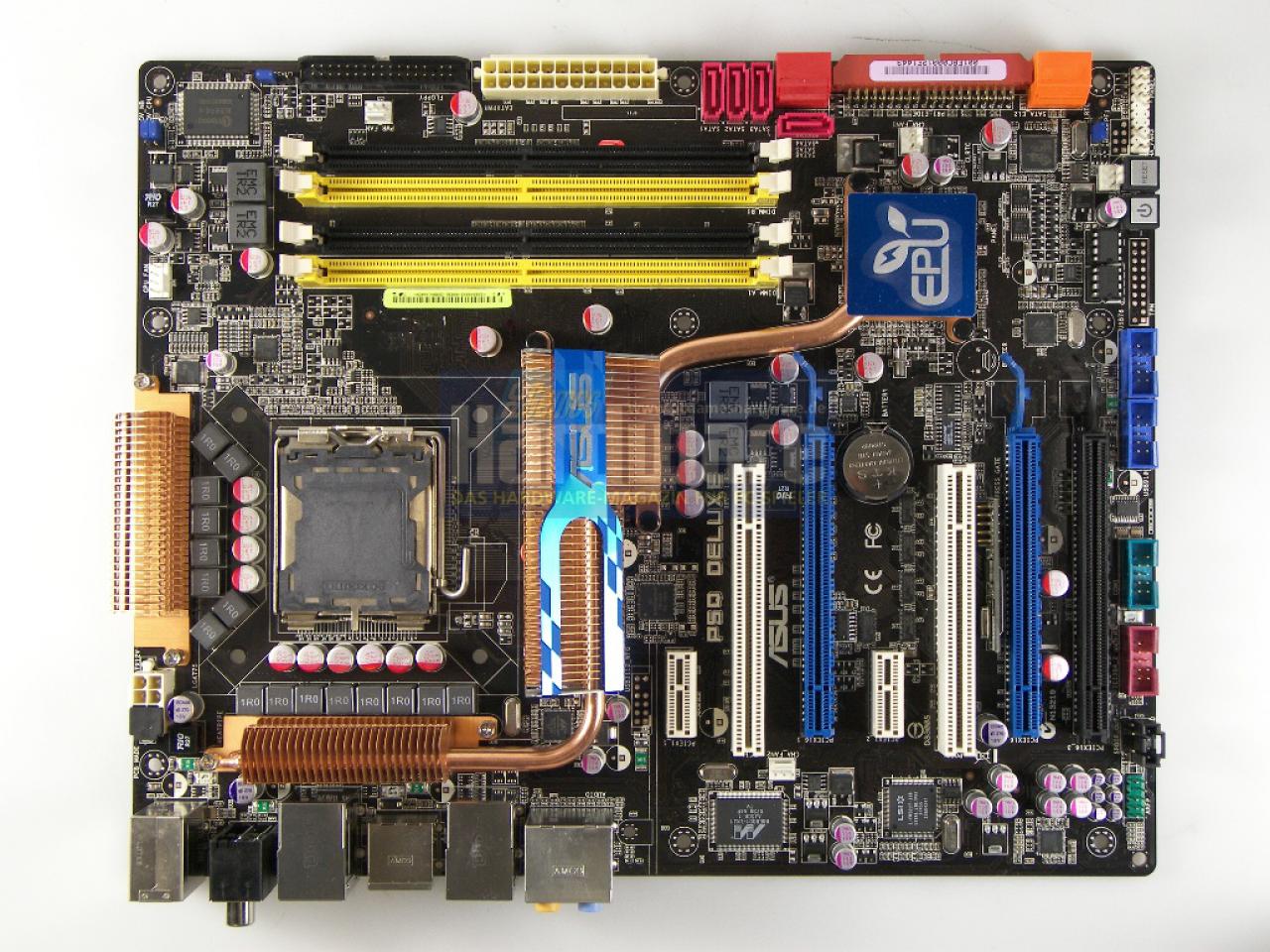 [10/07/2008] Asus P5Q Deluxe: Gut ausgestattete Platine mit Express Gate und EPU-6-Engine (Bild: PCGH)