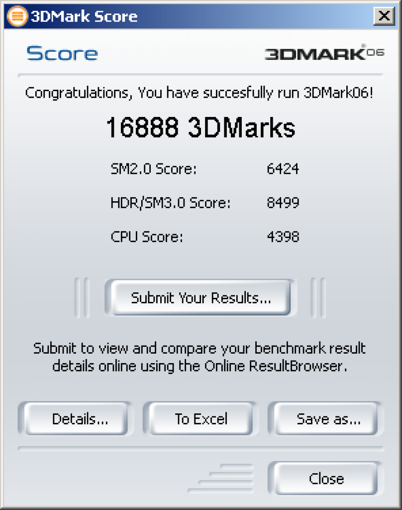[30/07/2008] Asus Trinity: 3DMark 06 Score