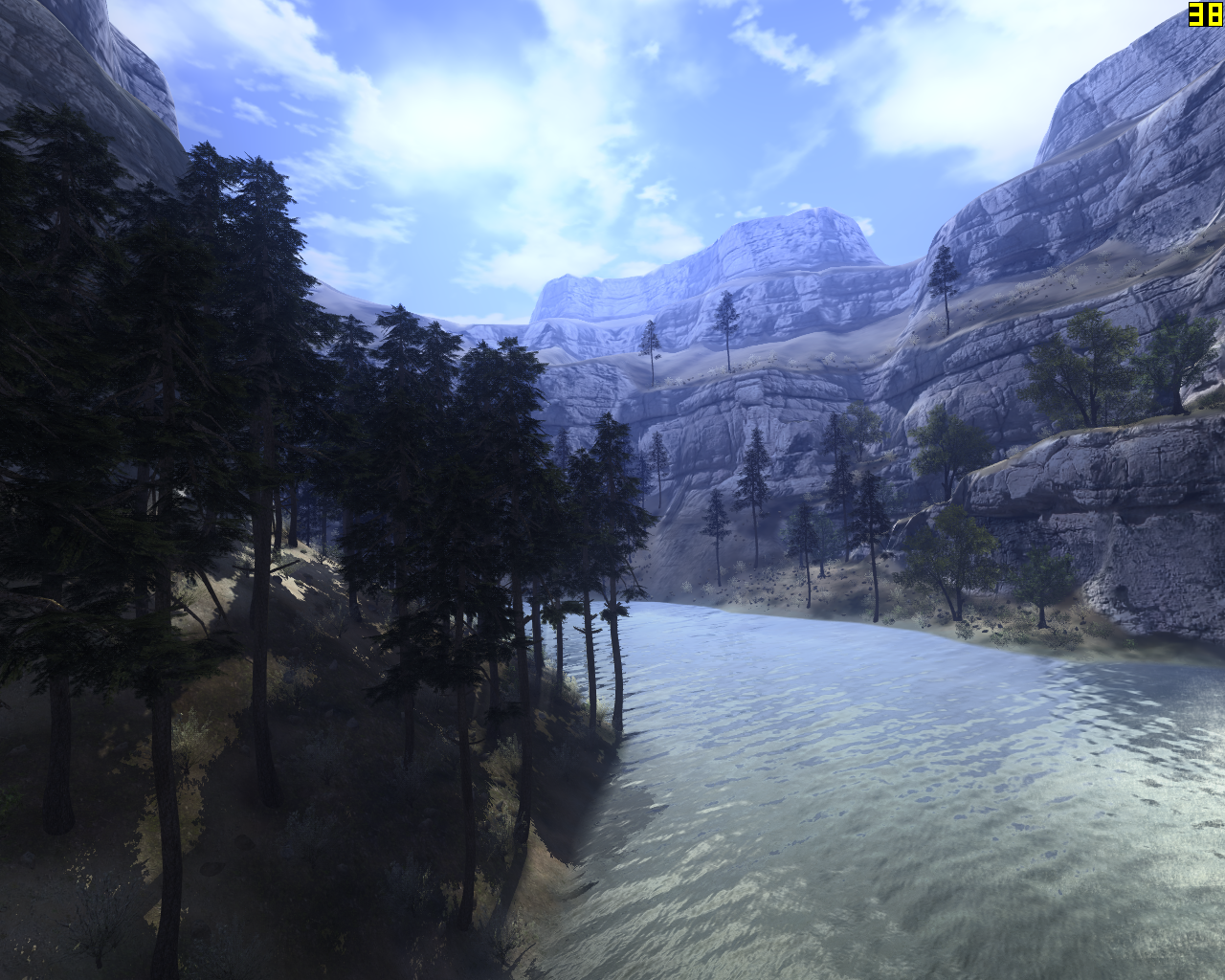 [22/07/2008] Hier spiegelt sich das Licht im Wasser von Call of Juarez.