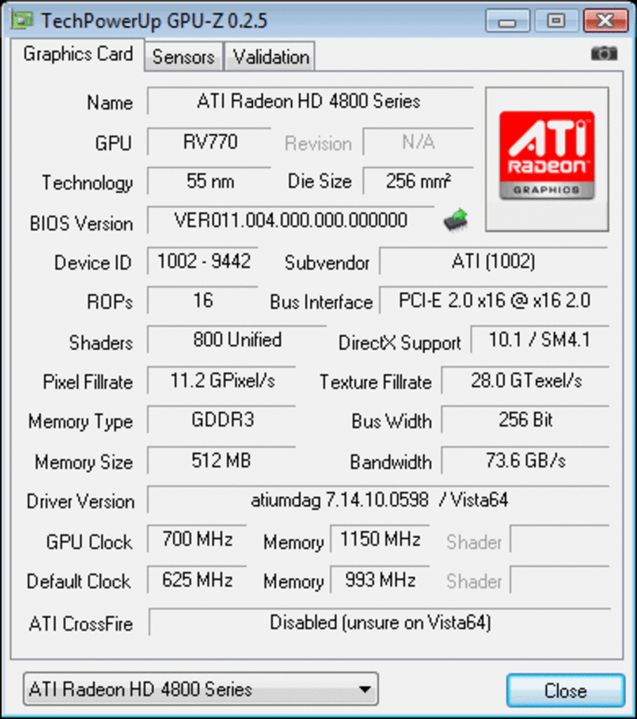[15/07/2008] HD 4850 Vortexx Neo Edition: GPU-Z Bild