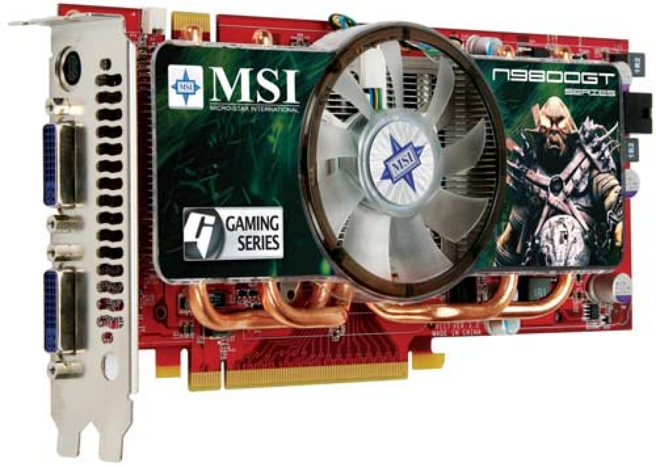 [31/07/2008] Das Topmodell, die N9800GT-T2D1G-OC (Bild:tcmagazine.com)