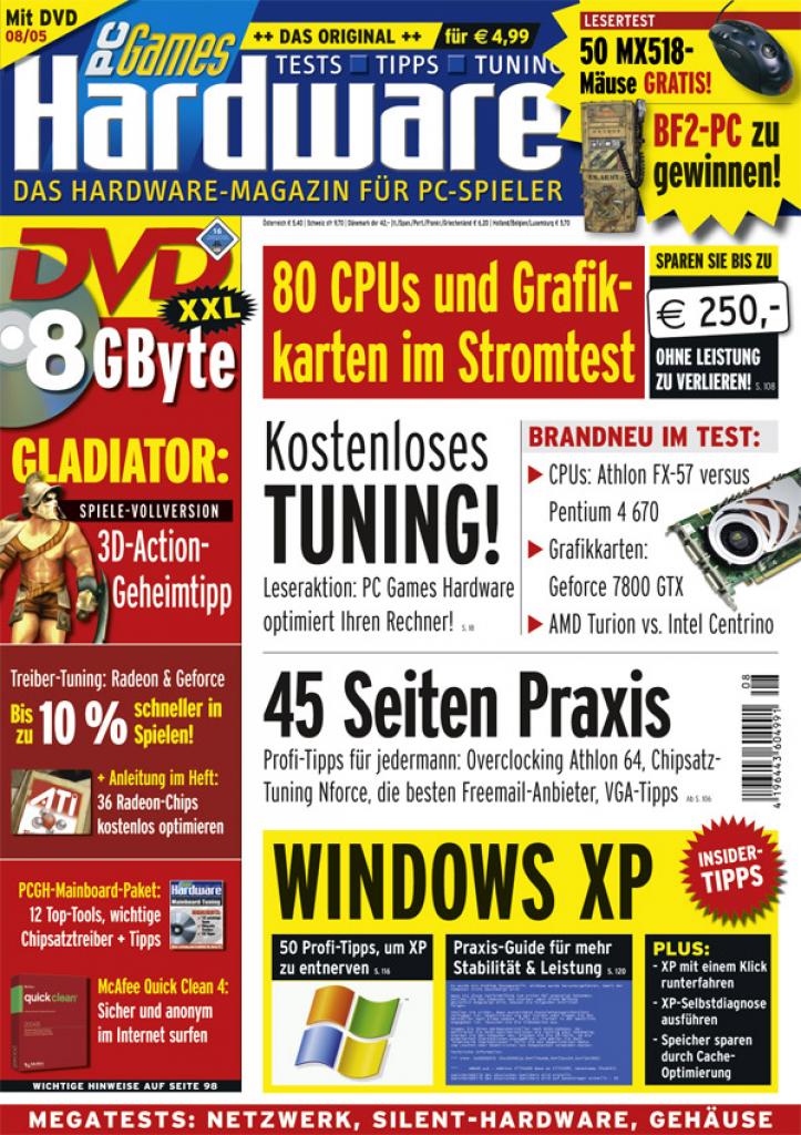 [11/07/2008] Die Ausgabe 08/2005 haben wir noch 31 Mal auf Lager. (Bild PCGH)