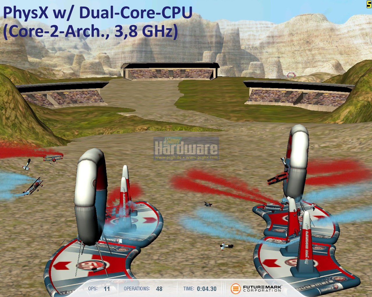 [10/07/2008] PhysX im 3DMark Vantage: Mit Dual-Core-CPU ca. 11 Operationen pro Sekunde