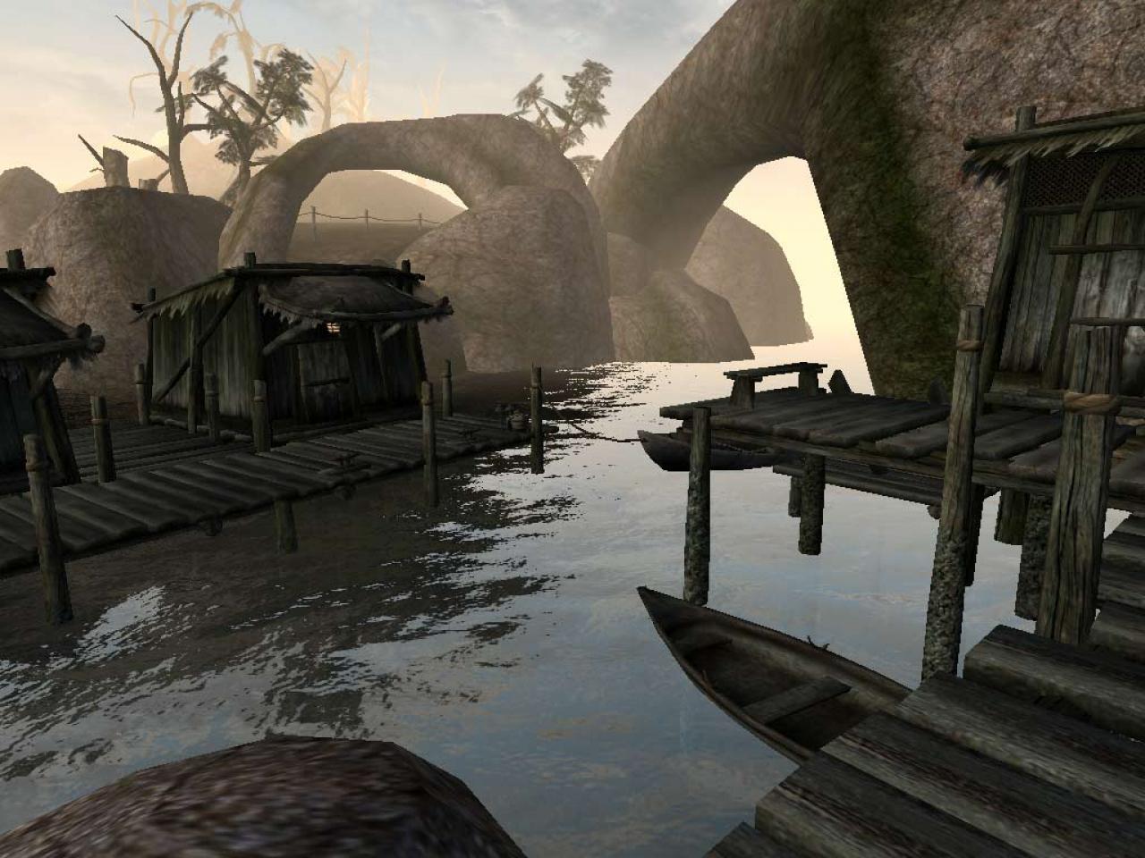 [22/07/2008] Morrowind (2002) mit ganz großartigen Reflexionen im Wasser.