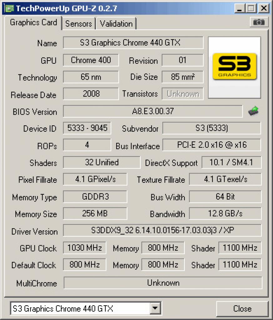 [26/08/2008] S3 Chrome 440 GTX: 1.030 MHz GPU-Takt (Bild: PCGH)