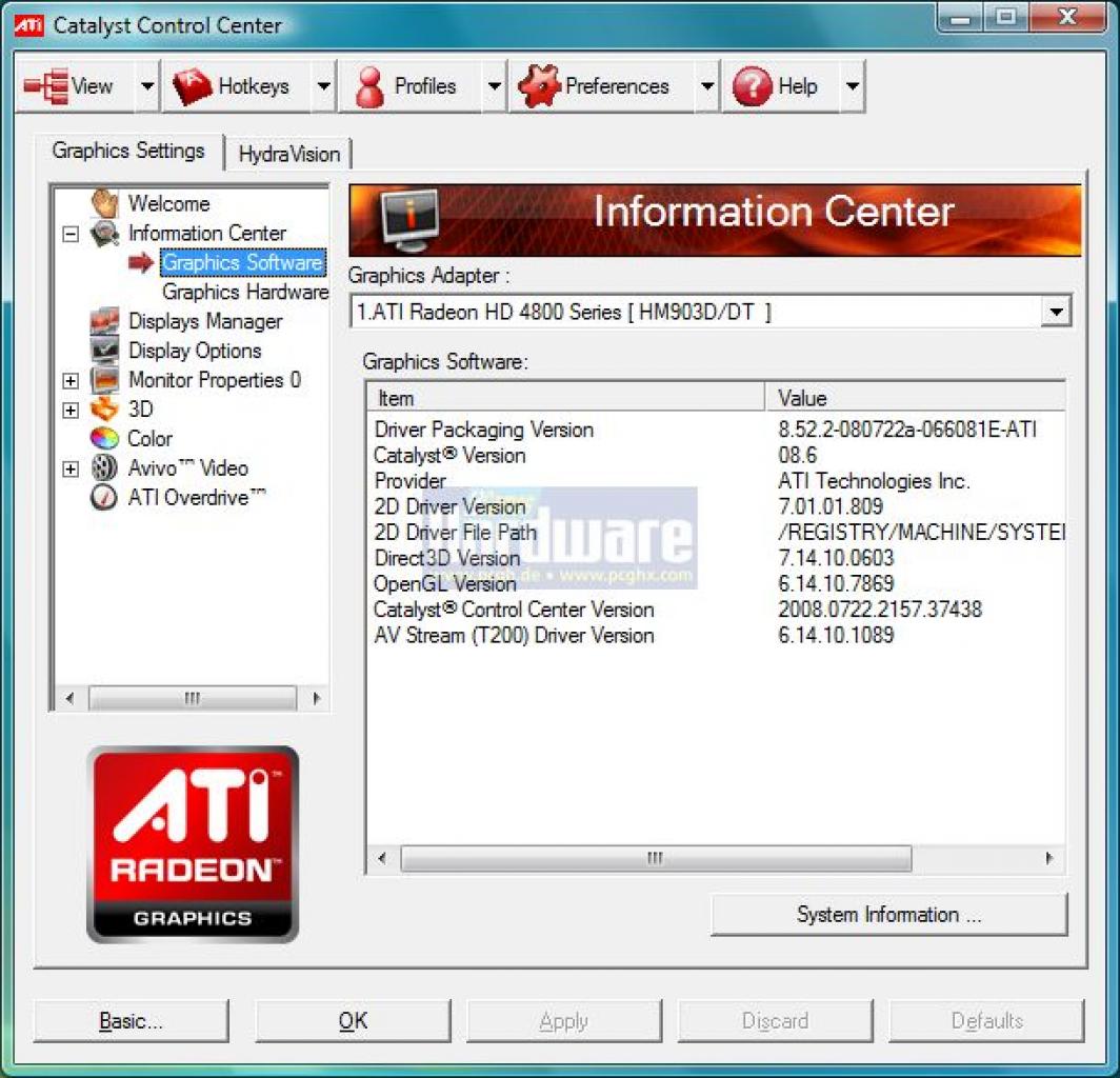 [05/08/2008] Powerplay 2.0: HD 4870:Die von uns verwendeten Treiberversionen - hier die neueste 8.52.2-080722a-066081E