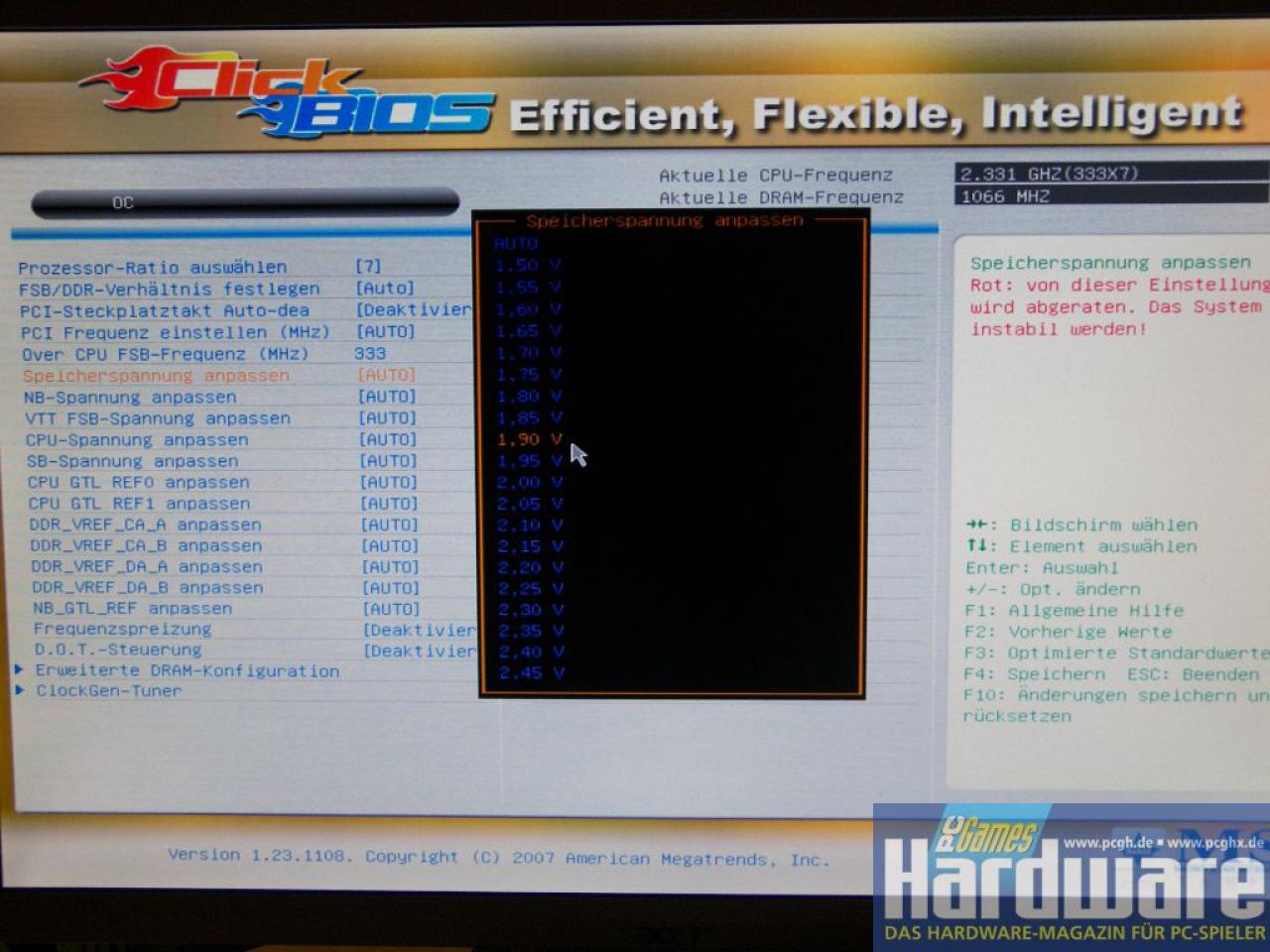 [23/08/2008] Efi: Komfortable BIOS-Steuerung per Maus sowie praktische Zusatzfunktionen (Bild: PCGH)