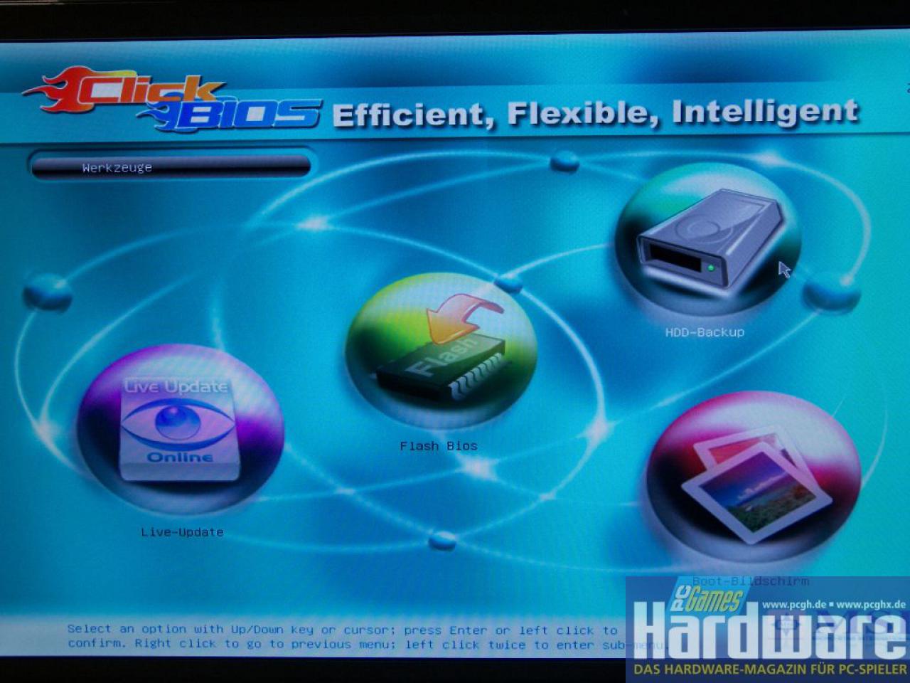 [23/08/2008] Efi: Komfortable BIOS-Steuerung per Maus sowie praktische Zusatzfunktionen (Bild: PCGH)