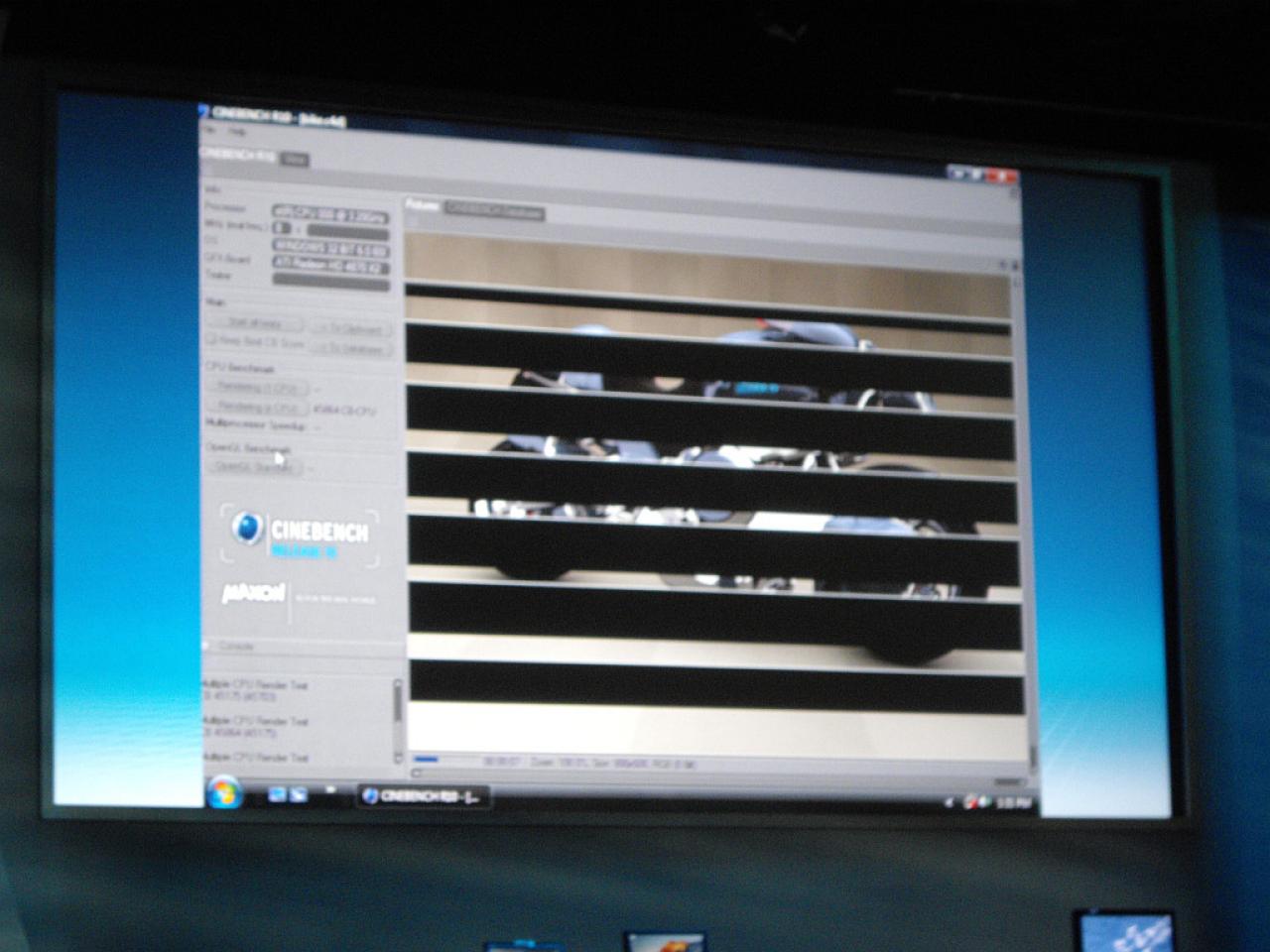 [20/08/2008] Intels Nehalem erreicht 19 Sekunden und 45.000 Punkte im Cinebench R10 (Bild: PCGH)