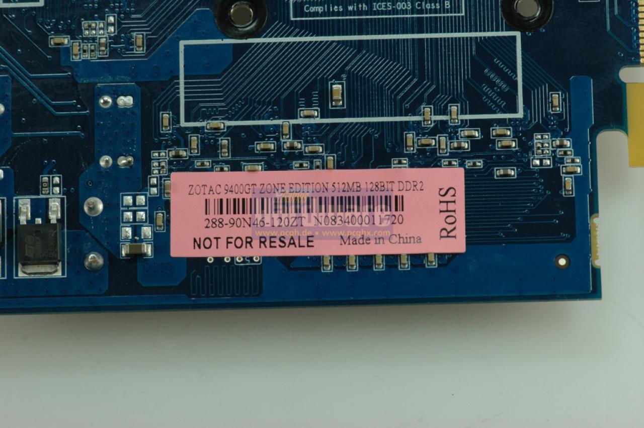 [25/08/2008] Zotac Geforce 9400 GT Zone Edition (Bild: PCGH)