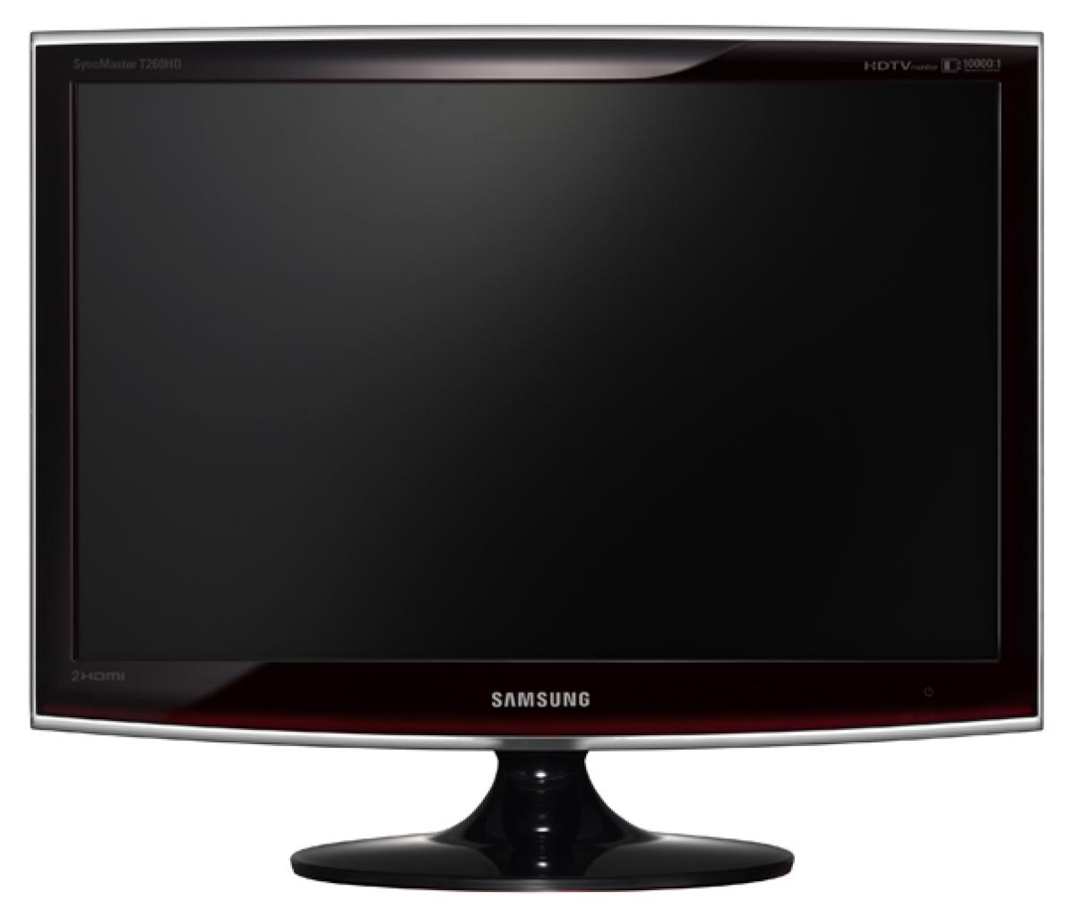 [29/08/2008] Je nach Betrachtungswinkel und Helligkeit ändert sich die Farbe des Rahmens, was dem T260HD eine besondere Optik verleiht.