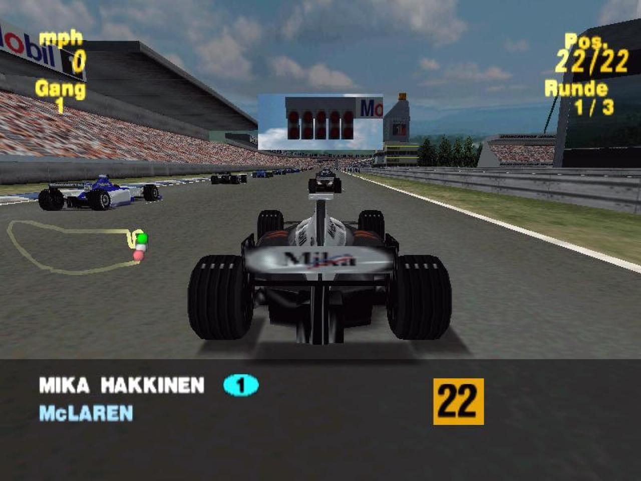 [11/09/2008] 1997: Psygnosis Formula 1 (Eines der ersten Spiele, das ernsthaft eine 3dfx-Karte benötigte - im Bild der Nachfolger) - auf CPU-Seite wurde ein 120 MHz Pentium sowie 16 MB RAM erwartet.