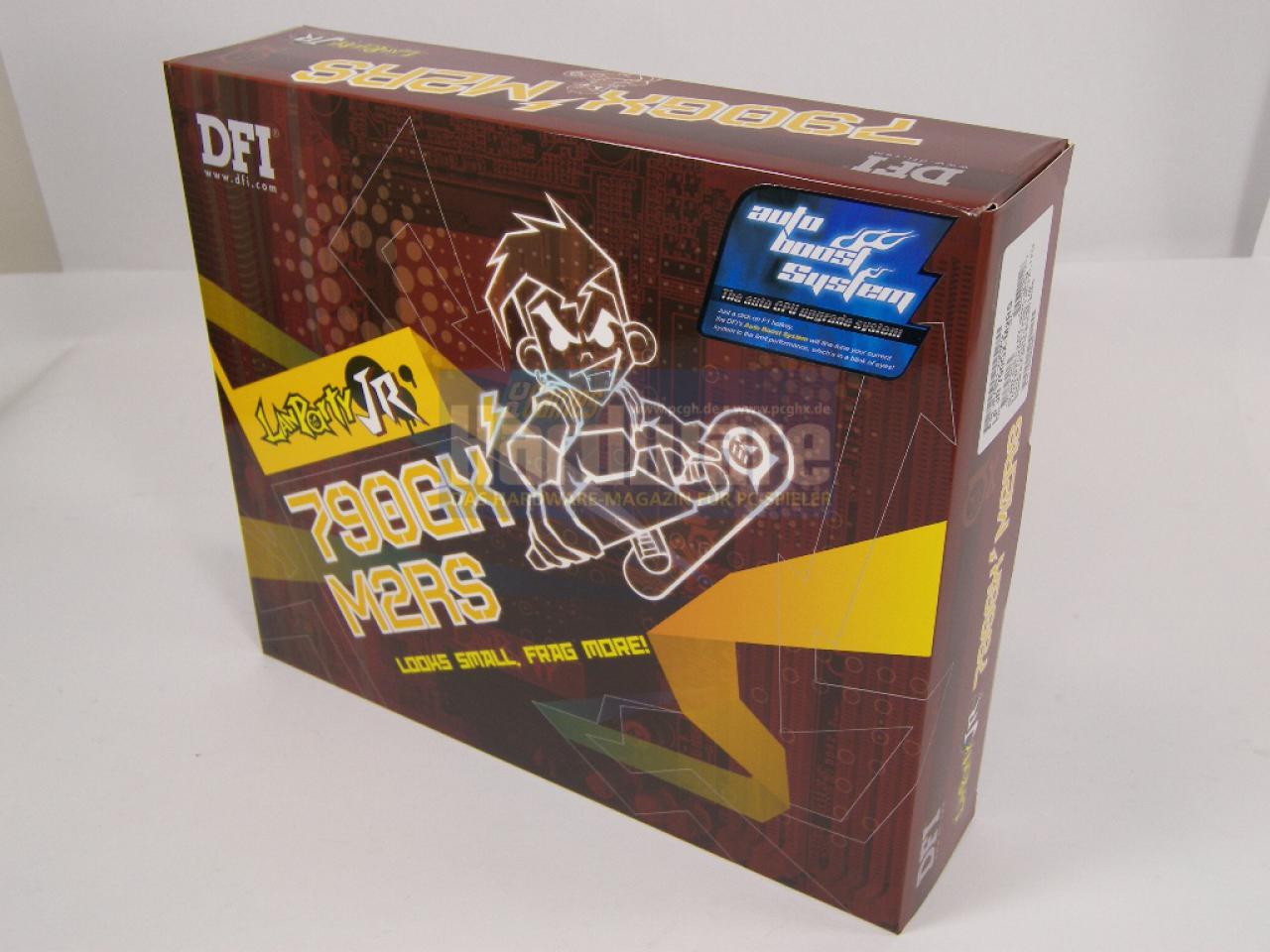 [16/09/2008] DFI Lanparty JR 790GX-M2RS: verspieltes Verpackungs-Design (Bild: PCGH)
