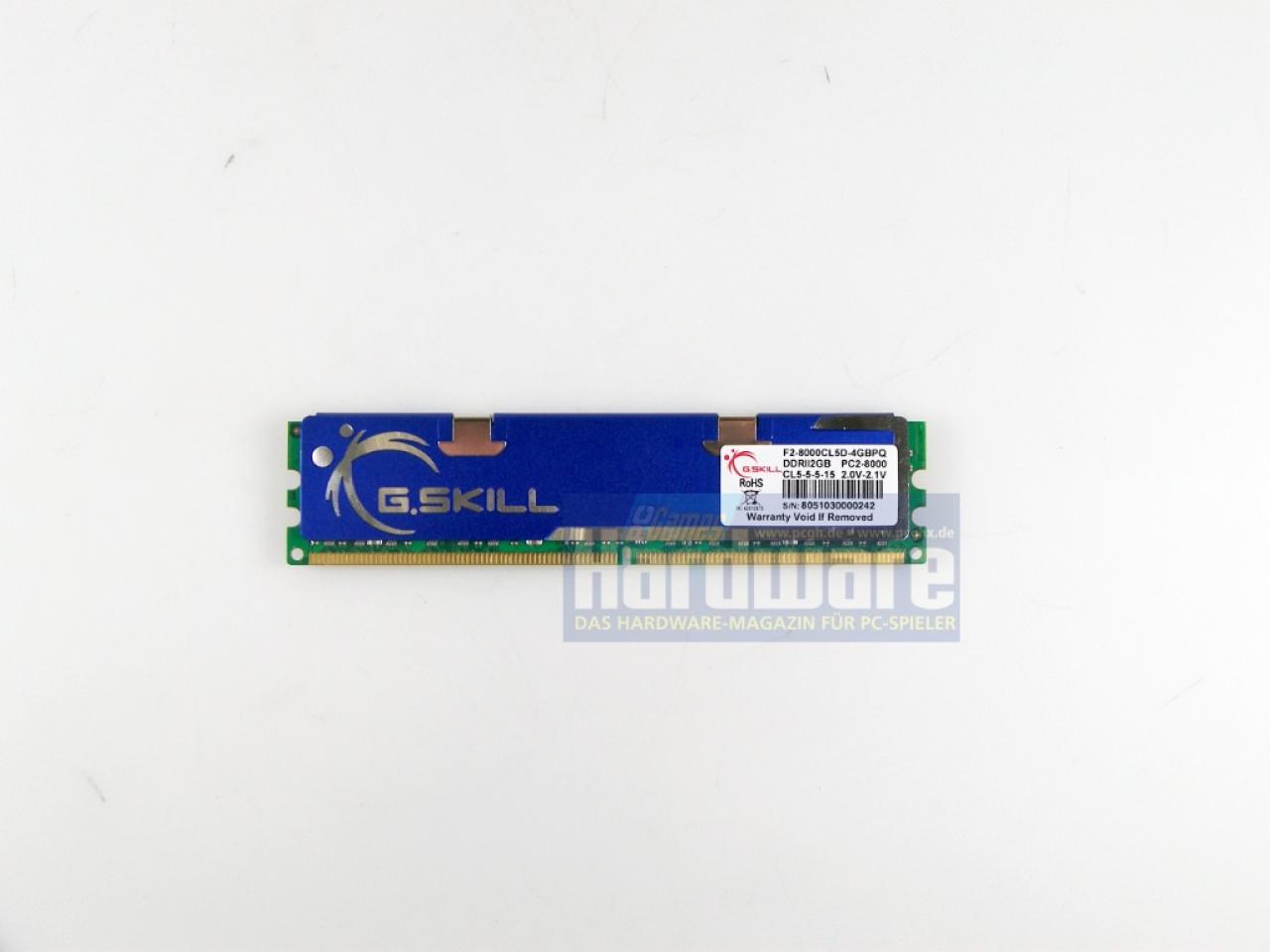 [12/09/2008] G.Skill F2-8000CL5D-4GBPQ, 2 x 2.048 MiByte DDR2-1000, 65 Euro (Bild: PCGH)