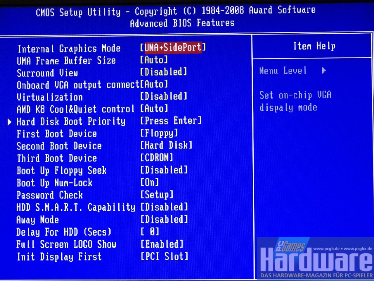 [10/09/2008] Gigabyte MA790GP-DS4H - Auslieferungs-BIOS F1 (Bild: PCGH)