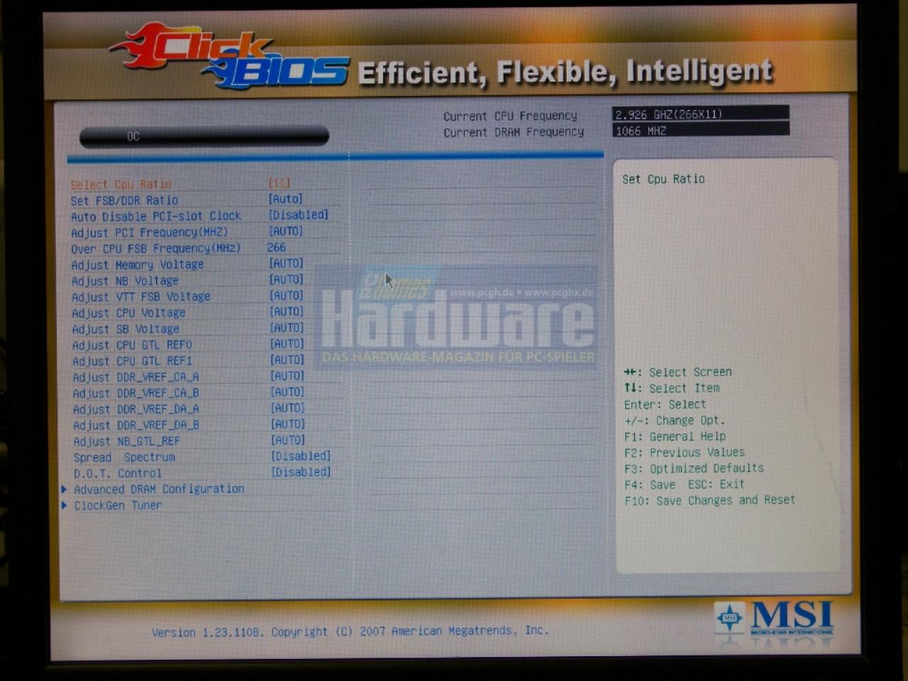 [23/09/2008] UEFI bei der MSI-Platine P45D3 Platinum: Menü 