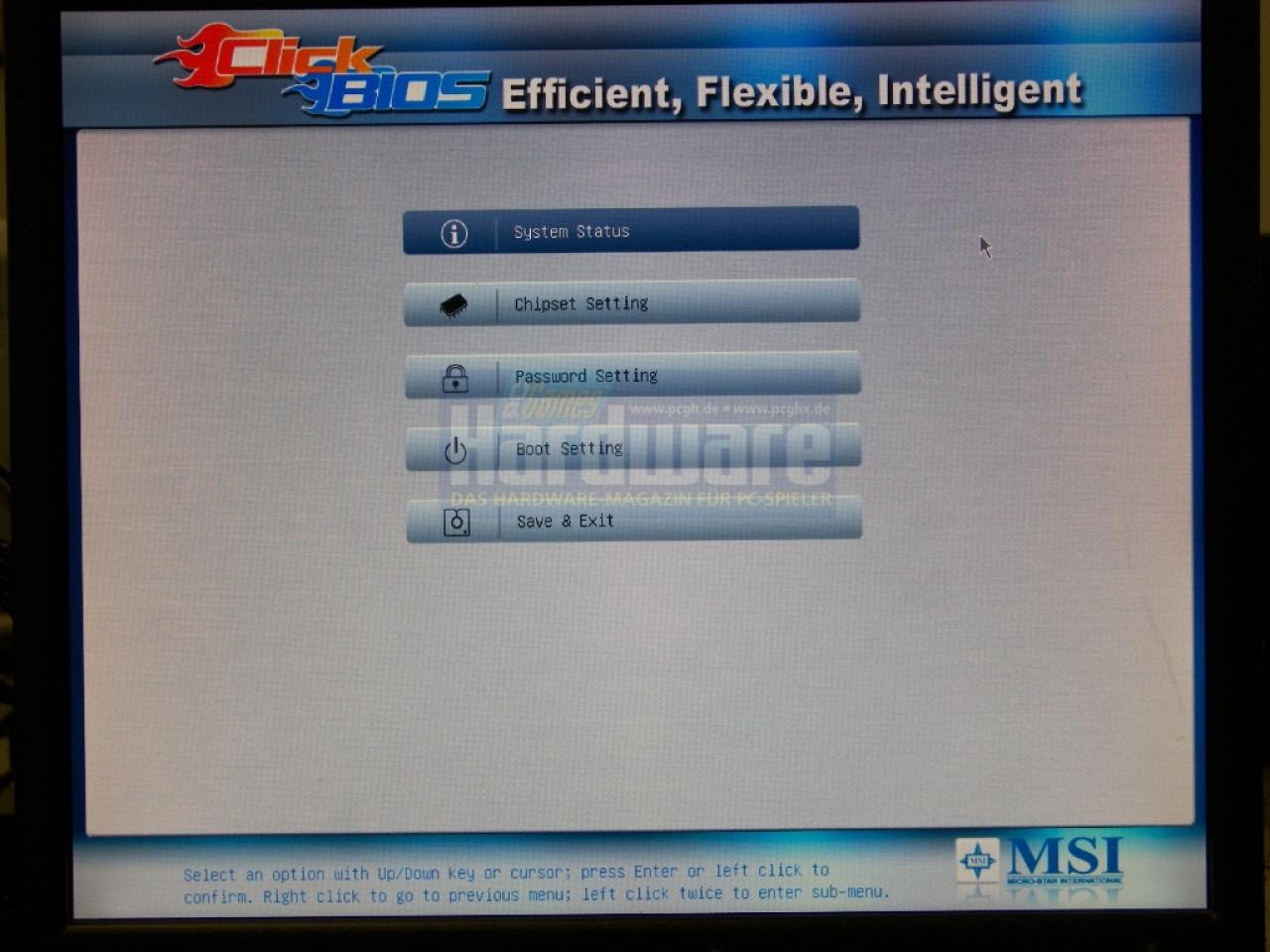 [23/09/2008] UEFI bei der MSI-Platine P45D3 Platinum: Menü 