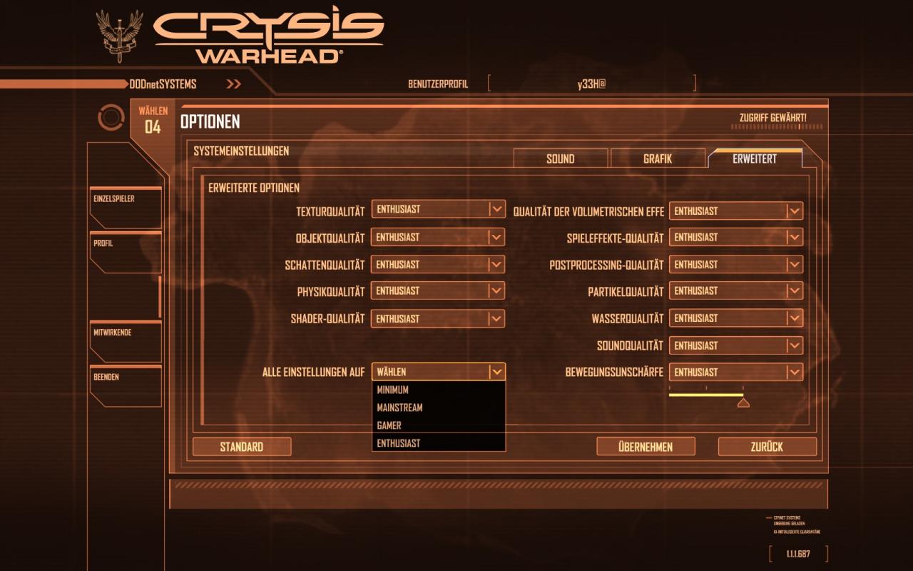[18/09/2008] Crysis Warhead: Das neue alte Menü