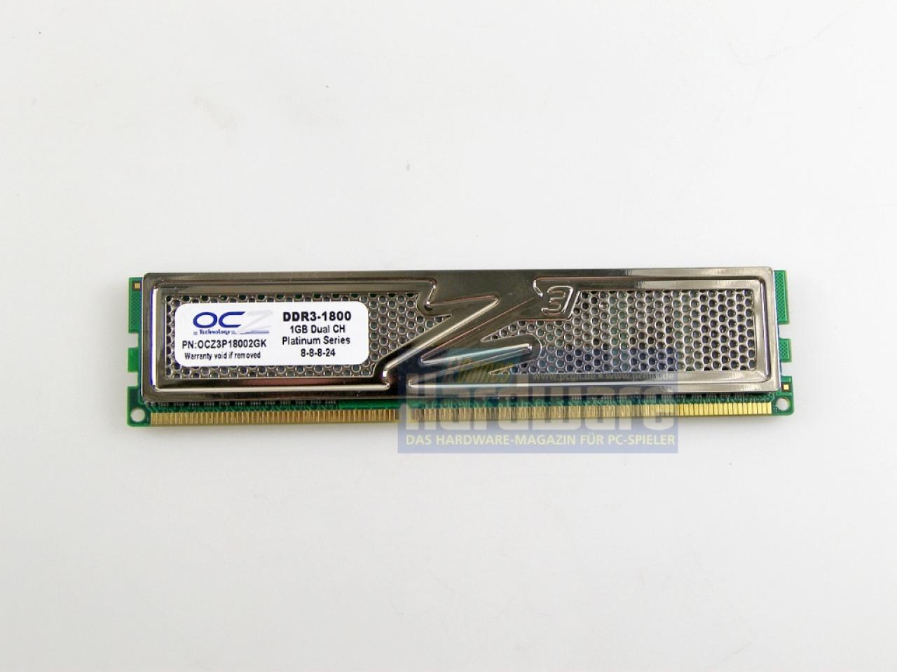 [12/09/2008] OCZ OCZ3P18002GK, 2x 1.024 MiByte DDR3-1800, 100 Euro (Bild: PCGH)