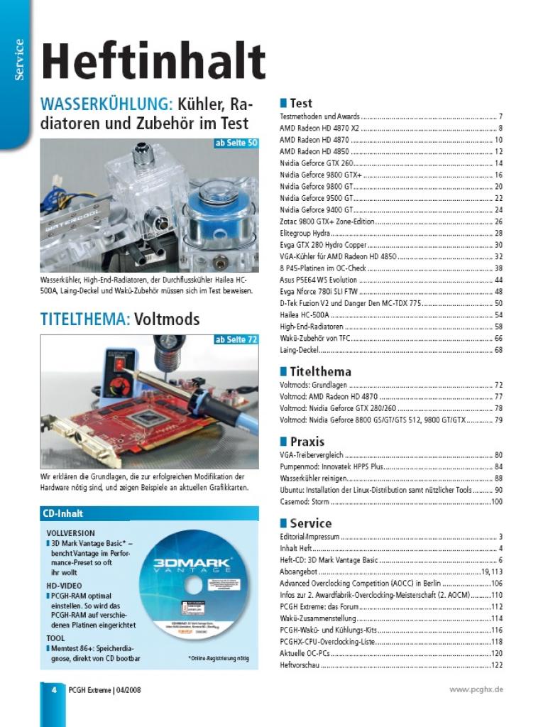 [23/09/2008] Der Heftinhalt: Top-Thema Voltmods.