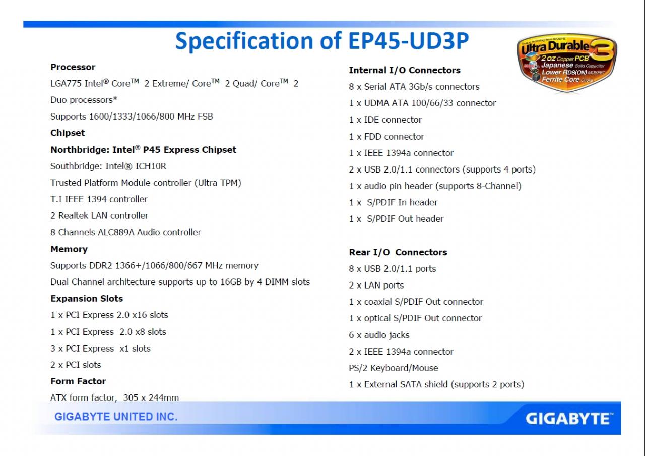 [24/09/2008] Bild aus Gigabytes Präsentation zu Ultra Durable 3 (Bild: Gigabyte)