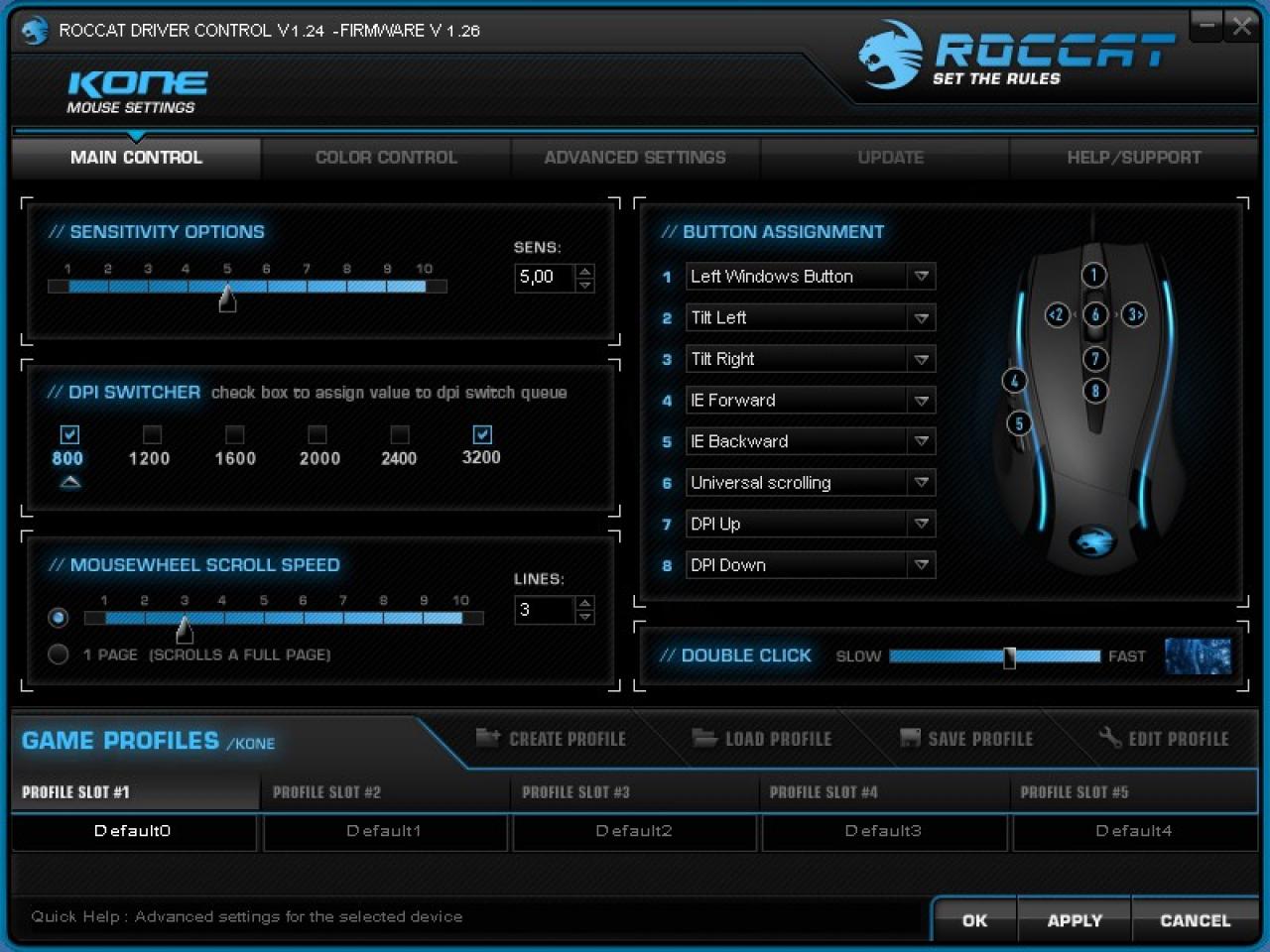 [02/09/2008] Roccat Kone - Treibereinstellungen