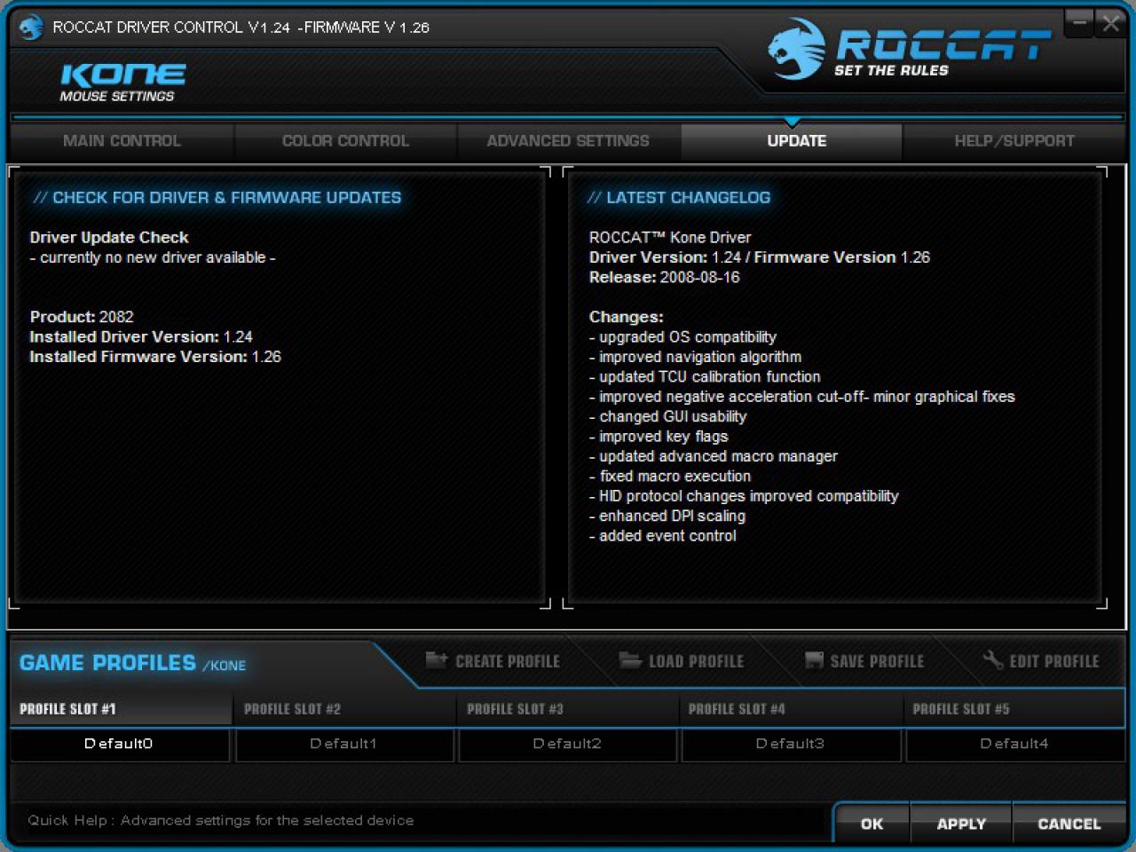 [02/09/2008] Roccat Kone - Treibereinstellungen