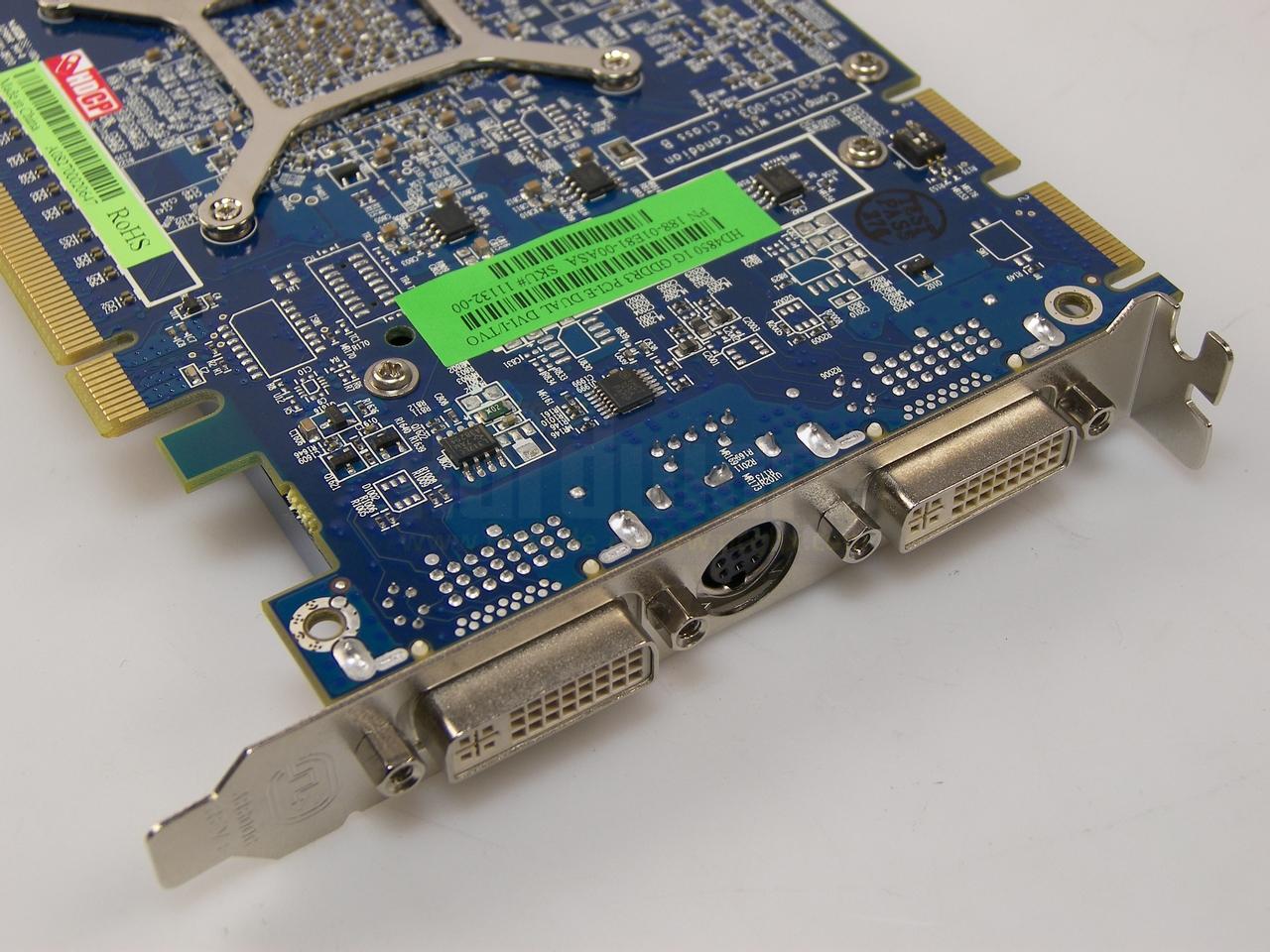 [25/09/2008] Sapphire HD 4850 1024 MiByte:Zwei Dual-Link-DVI-Anschlüsse und blaues PCB