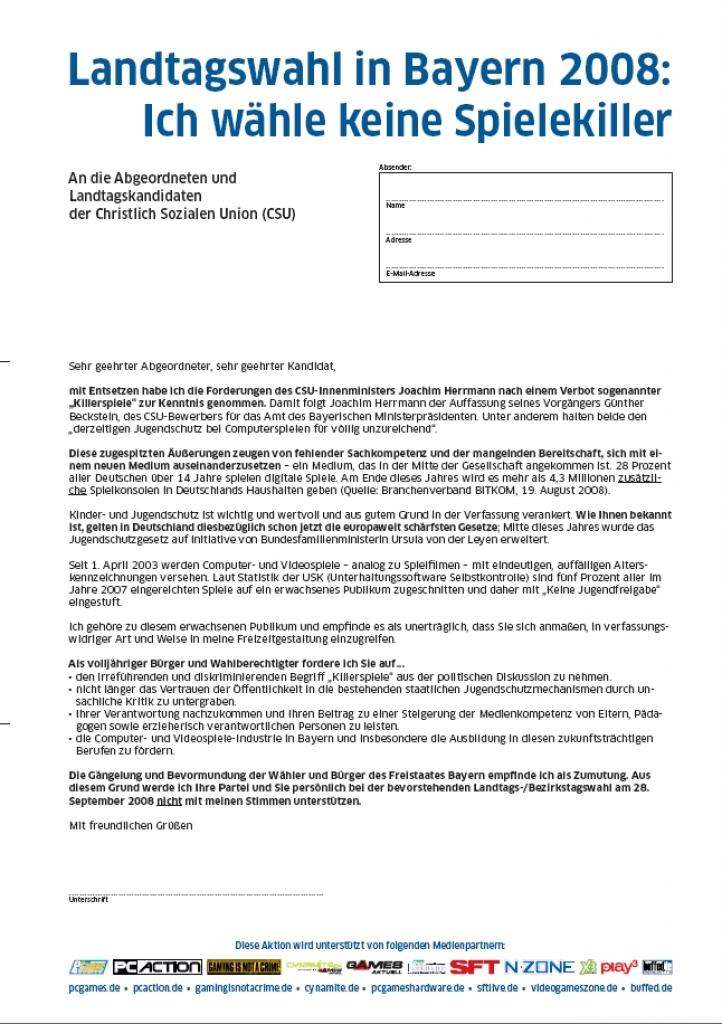 [03/09/2008] Das Formular zu: 