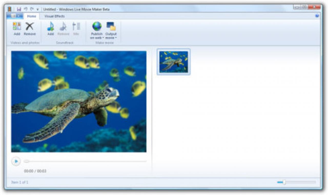 [19/09/2008] Movie Maker Beta mit Ribbon-Menü 