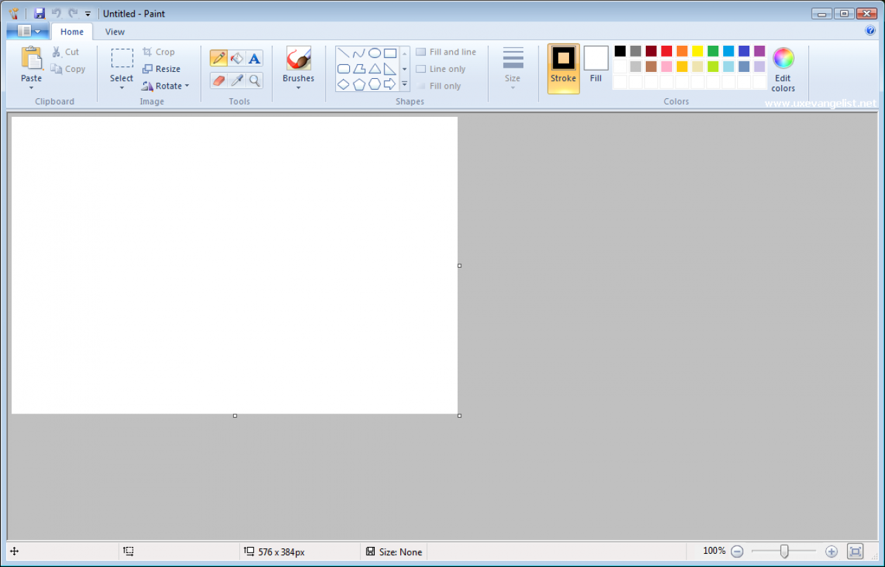 [19/09/2008] Die neue Oberfläche von MS Paint in Windows 7 M3 Build 6780 