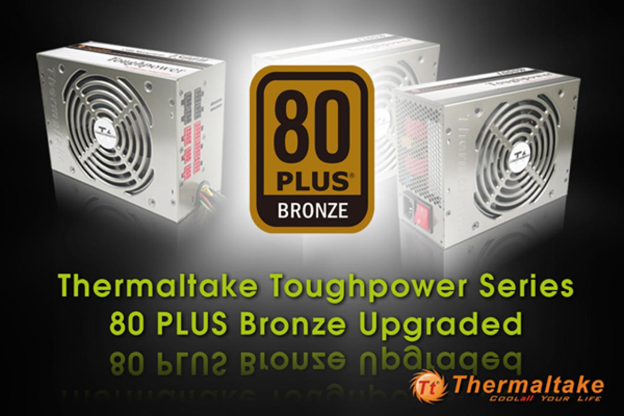 [08/10/2008] Das Toughpower 600W, Toughpower 700W und Toughpower Qfan 500W erhalten das 80-Plus-Bronze-Zertifikat. (Bild: Thermaltake)